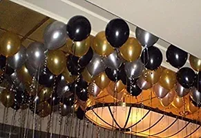 Crelzos- Happy Birthday Decoration Combo 43Pcs Set Foil Banner and Balloons for Girls Adult Wife Girl Friend 1 (Pack of 43, Black+Gold+Silver)-thumb1