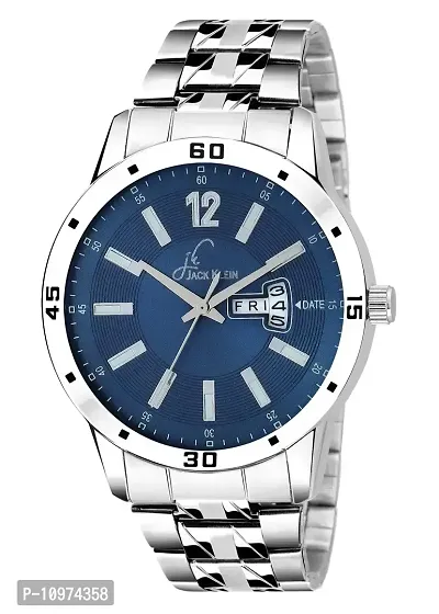Trendy Stylish Blue Day And Date Working Analogue Wrist Watch-thumb0