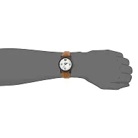 White Dial Brown Strap Quartz Analogue Wrist Watch-thumb4