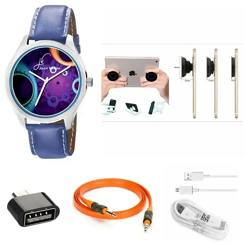 Combo Of Watch With Mobile Accessories ( Pop Socket )