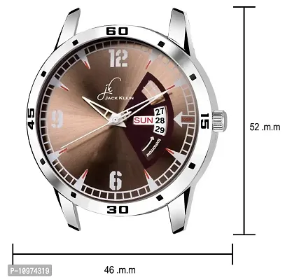 Elegant Brown Dial Day And Date Functioning Analog Watch - For Men-thumb2