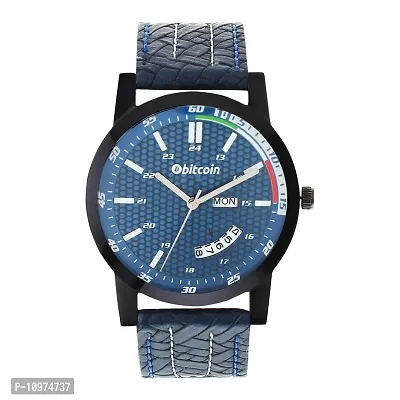 Stylish And Trendy Blue PU Strap Analog Watch For Men