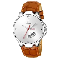 Combo Of Formal And Elegant Brown Day And Date Working Watch Get Free Belt With Wallet-thumb1