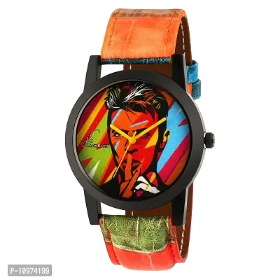 Multicoloured Stylish And Funky Analog Wrist Watch With Black Wallet And Belt-thumb2