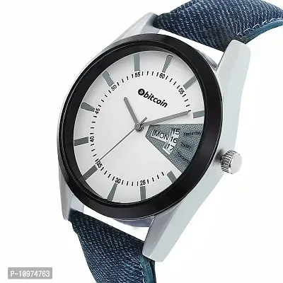 Stylish And Trendy Blue PU Strap Analog Watch For Men-thumb3