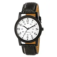 Combo Of Wallet And Belt With Free White Black Strap Dial Watch For Men-thumb1