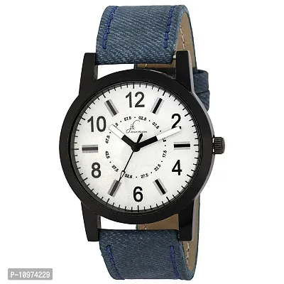 White Dial Blue Denim Strap Analogue Wrist Watch
