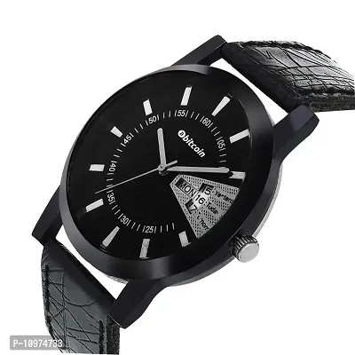 Stylish And Trendy Black PU Strap Analog Watch For Men-thumb3