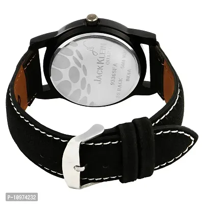 Stylish White Dial Black Strap Analogue Wrist Watch For Men-thumb3