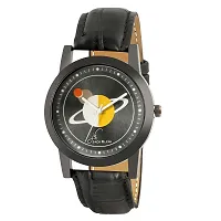 Black Space Edition Graphic Watch With Black Wallet And Belt-thumb1