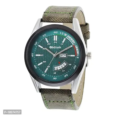 Stylish And Trendy Grey PU Strap Analog Watch For Men-thumb2