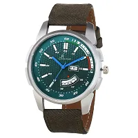 Green Dial Denim Finish Day And Date Working Multi Function Watch-thumb1