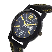 Stylish And Trendy Black PU Strap Analog Watch For Men-thumb2