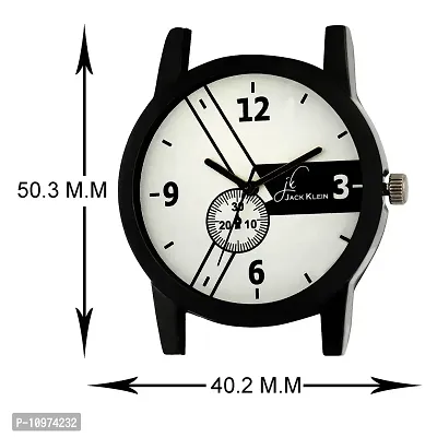 Stylish White Dial Black Strap Analogue Wrist Watch For Men-thumb4