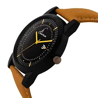 Round Dial Yellow Strap Quartz Analog Wrist Watch-thumb1