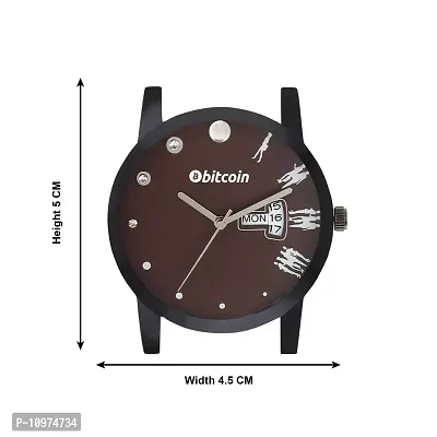 Stylish And Trendy Brown PU Strap Analog Watch For Men-thumb5