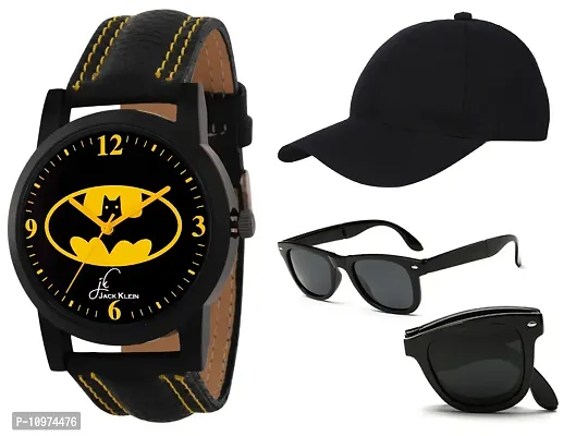 Batman Edition Boys Analog Watch With Black Cap And Foldable Sunglass