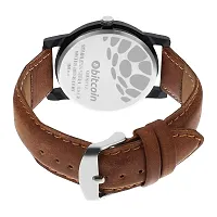 Stylish And Trendy Brown PU Strap Analog Watch For Men-thumb3