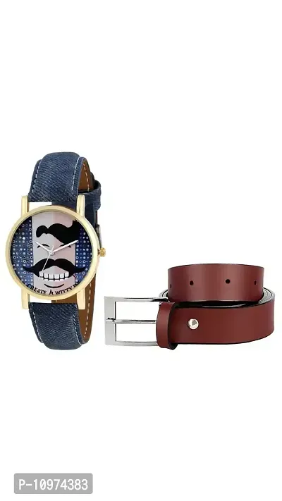 Stylish Look Leatherette Needle Pin Point Belt And Get Watch-thumb0