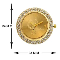 Stylish Golden Metal With Shiny Stone Wrist Watch For Women-thumb3