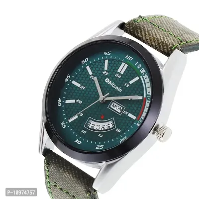 Stylish And Trendy Grey PU Strap Analog Watch For Men-thumb3