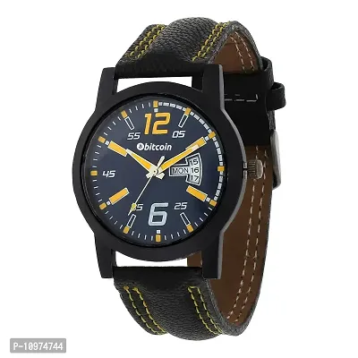 Stylish And Trendy Black PU Strap Analog Watch For Men-thumb2