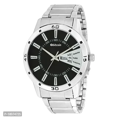 Stylish And Trendy Silver Metal Strap Analog Watch For Men-thumb0