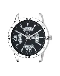 Trendy Black Dial Silver Chain Day And Date Working Analog Watch-thumb3