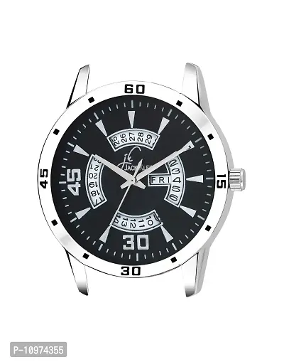 Trendy Black Dial Silver Chain Day And Date Working Analog Watch-thumb4