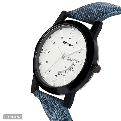 Stylish And Trendy Blue PU Strap Analog Watch For Men-thumb3