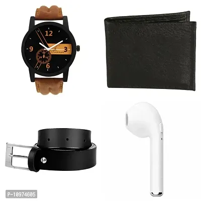 Watch With Rechargeable Bluetooth Earbuds, Belt Wallet