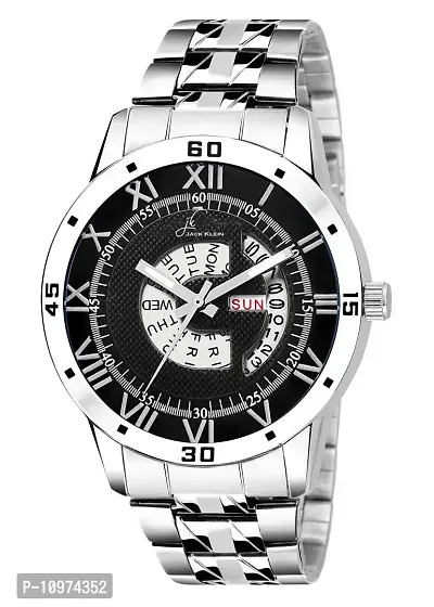 Elegant Multi Function Day And Date Working Metal Wrist Watch-thumb0