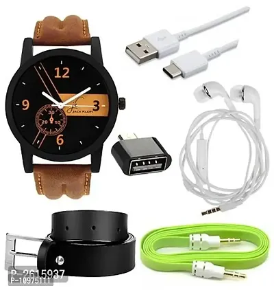 Combo Of Stylish And Trendy Analog Watch With Accessories-thumb0