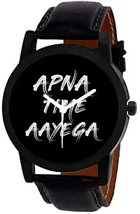 Combo Of Apna Time Aayega Edition Analog Watch With Aux Cable , Otg Adapter And Data Cable-thumb1