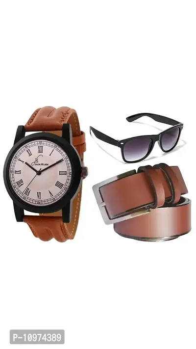 Elegant Wrist Watch With Belt And Wayfarer Glasses