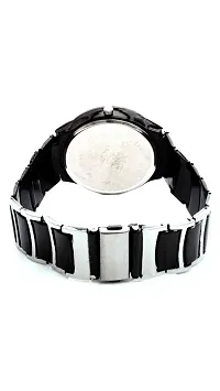 Round Black Dial Silver Metal Wrist Watch-thumb1