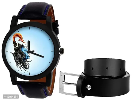 Mahadev Black Leather Men Watch at Rs 312.00 | Gents Leather Watch | ID:  2851751745188