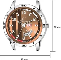 Brown Dial Silver Chain Multi Function Day And Date Wrist Watch-thumb3