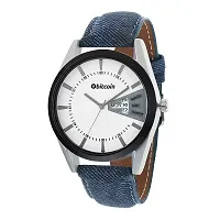 Stylish And Trendy Blue PU Strap Analog Watch For Men-thumb1