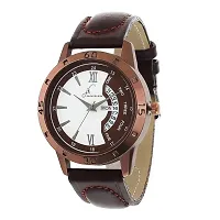 Combo Of Brown Sporty Day And Date Working Watch Get Free Belt With Wallet-thumb2