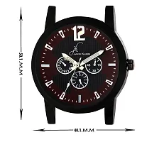 Black Dial Red Strap Quartz Analogue Wrist Watch-thumb2