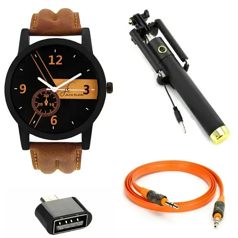 Combo Of Mens Analog Watches With Mobile Accessories