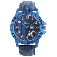 Elegant Blue Strap Day And Date Working Wrist Watch-thumb1