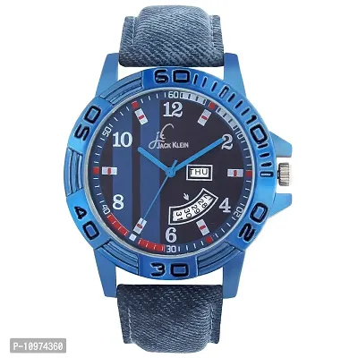 Elegant Blue Strap Day And Date Working Wrist Watch-thumb2