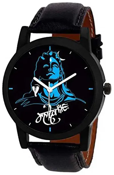 mhadev Leather Men Watch