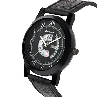 Stylish And Trendy Black PU Strap Analog Watch For Men-thumb2