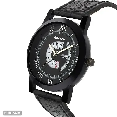 Stylish And Trendy Black PU Strap Analog Watch For Men-thumb3