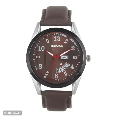 Stylish And Trendy Brown PU Strap Analog Watch For Men