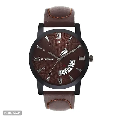 Stylish And Trendy Brown PU Strap Analog Watch For Men