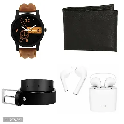 Watch With Rechargeable Bluetooth Earbuds, Belt Wallet